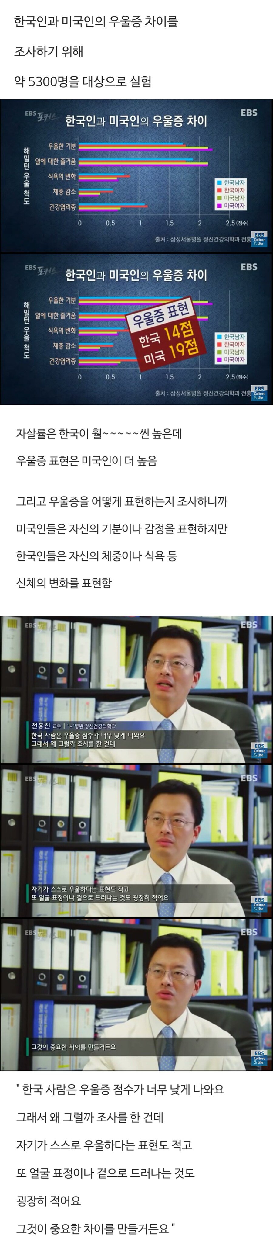 한국인과 미국인의 우울증 차이