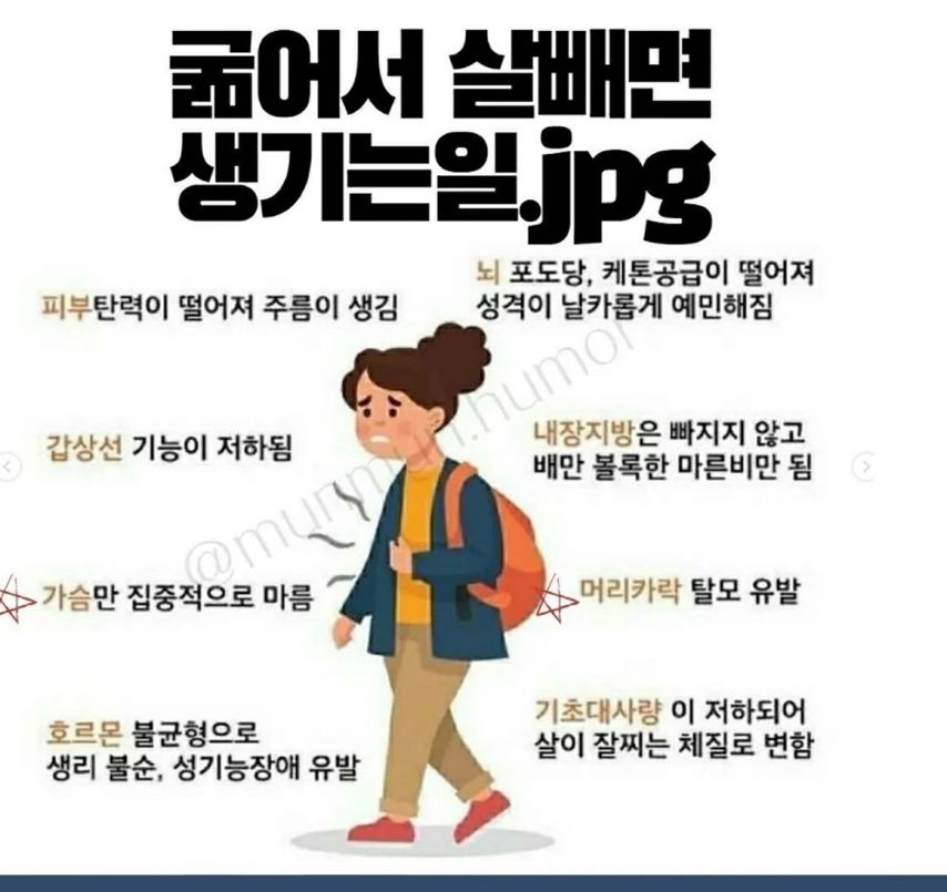 굶어서 살 빼면 생기는 일