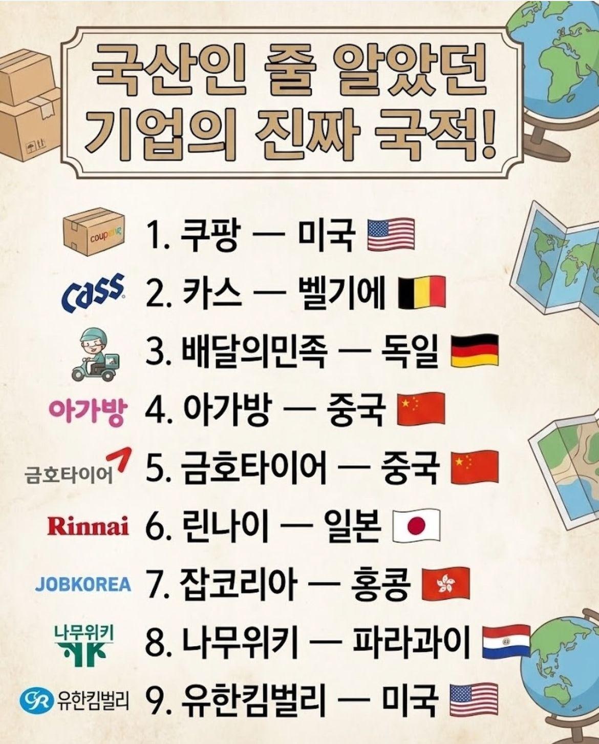 대기업의 진짜 국적 ㄷㄷ