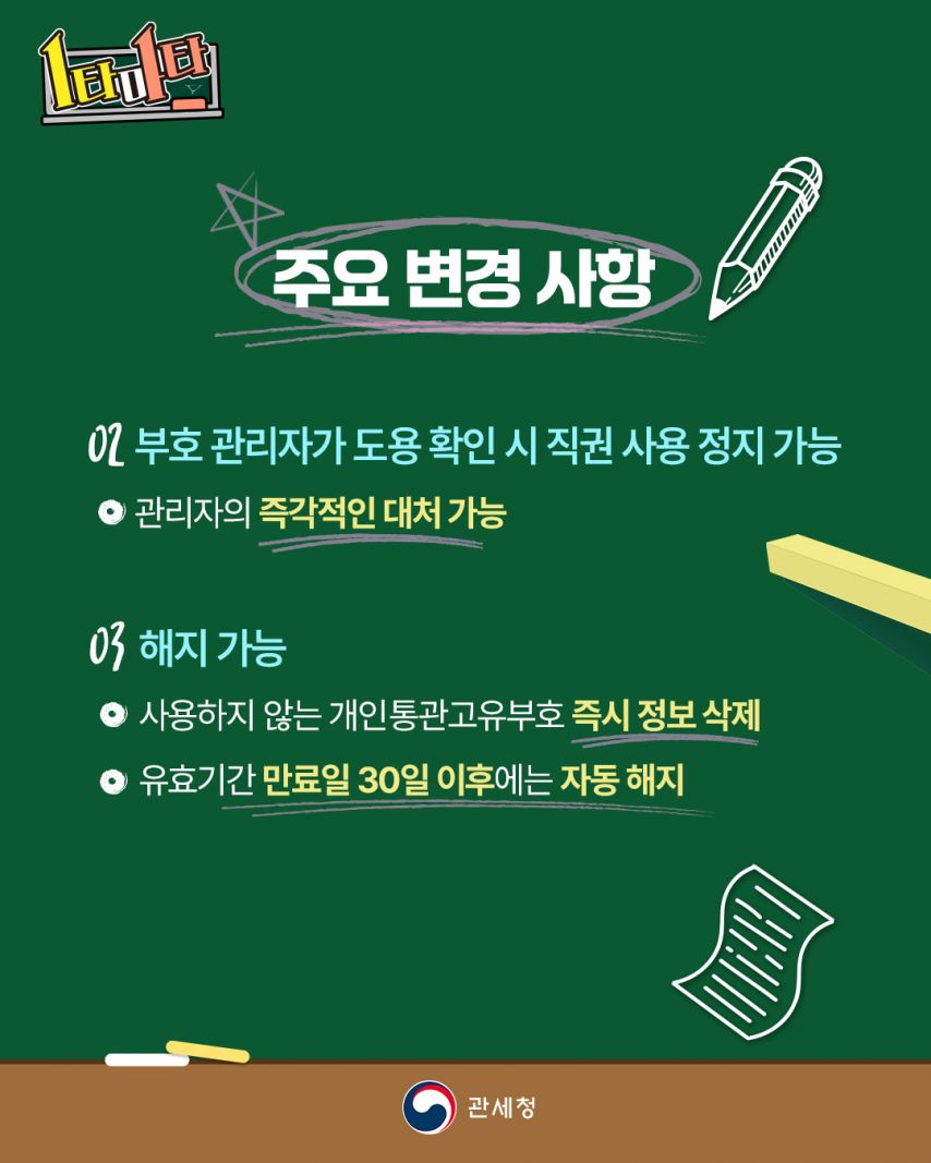 관세청 개인통관고유번호 2026년부터는 매년 갱신해 주세요