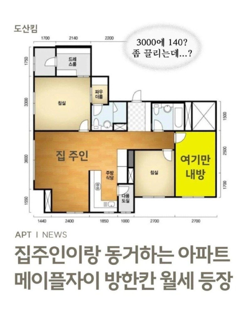 강남의 새로운 방식의 동거 월세 등장