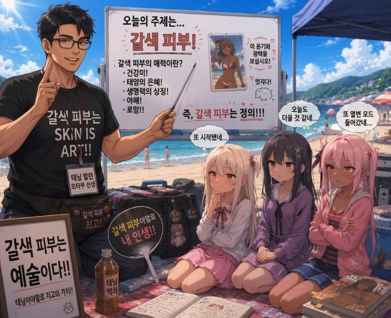 갈색 태닝 피부는 좋습니다