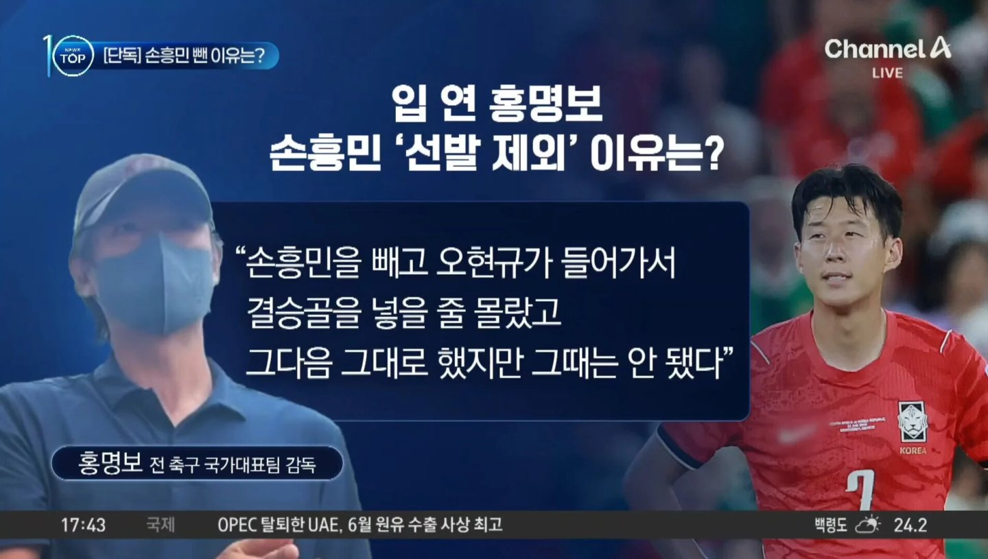 홍명보가 손흥민 뺀 이유