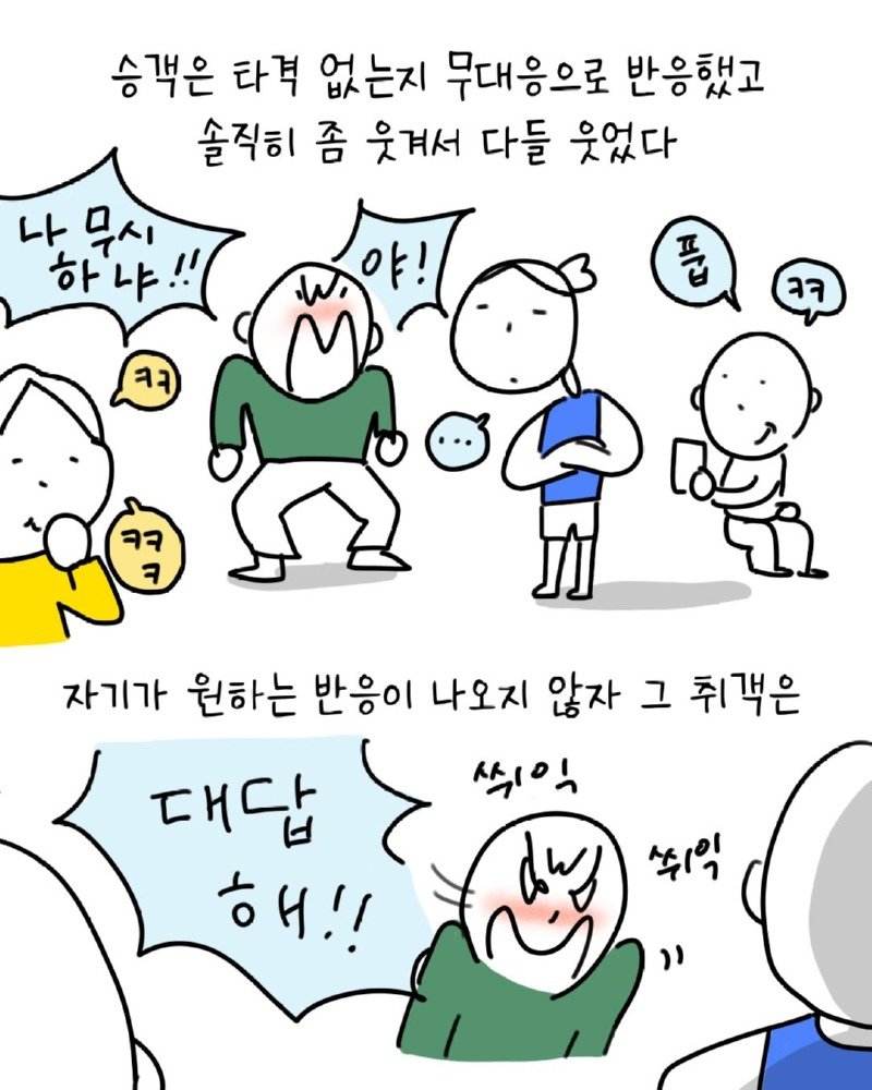 밀라노 지하철에서 다른 승객에게 시비거는 취객을 만난.Manhwa